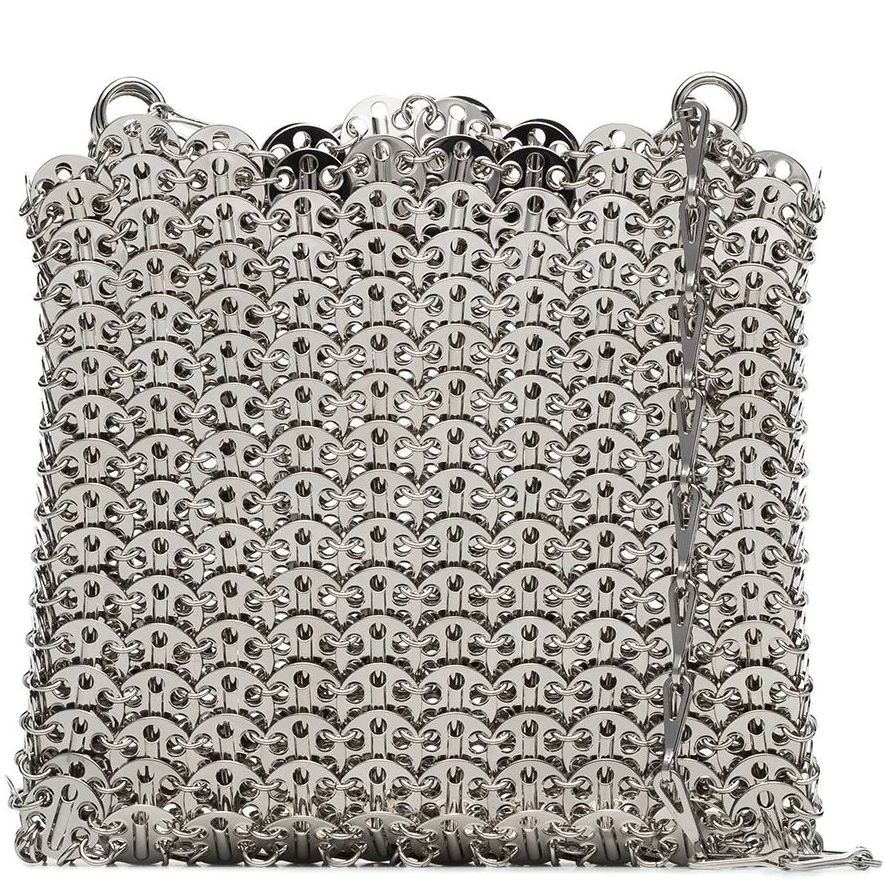 PACO RABANNE Rankinė per petį moterims, Sidabrinė, Shoulder bag 1