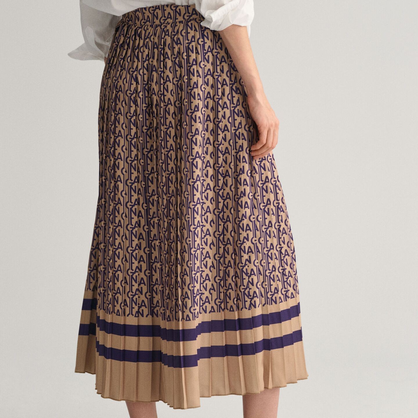 GANT Midi sijonas moterims, Violetinė, Monogram print skirt 2
