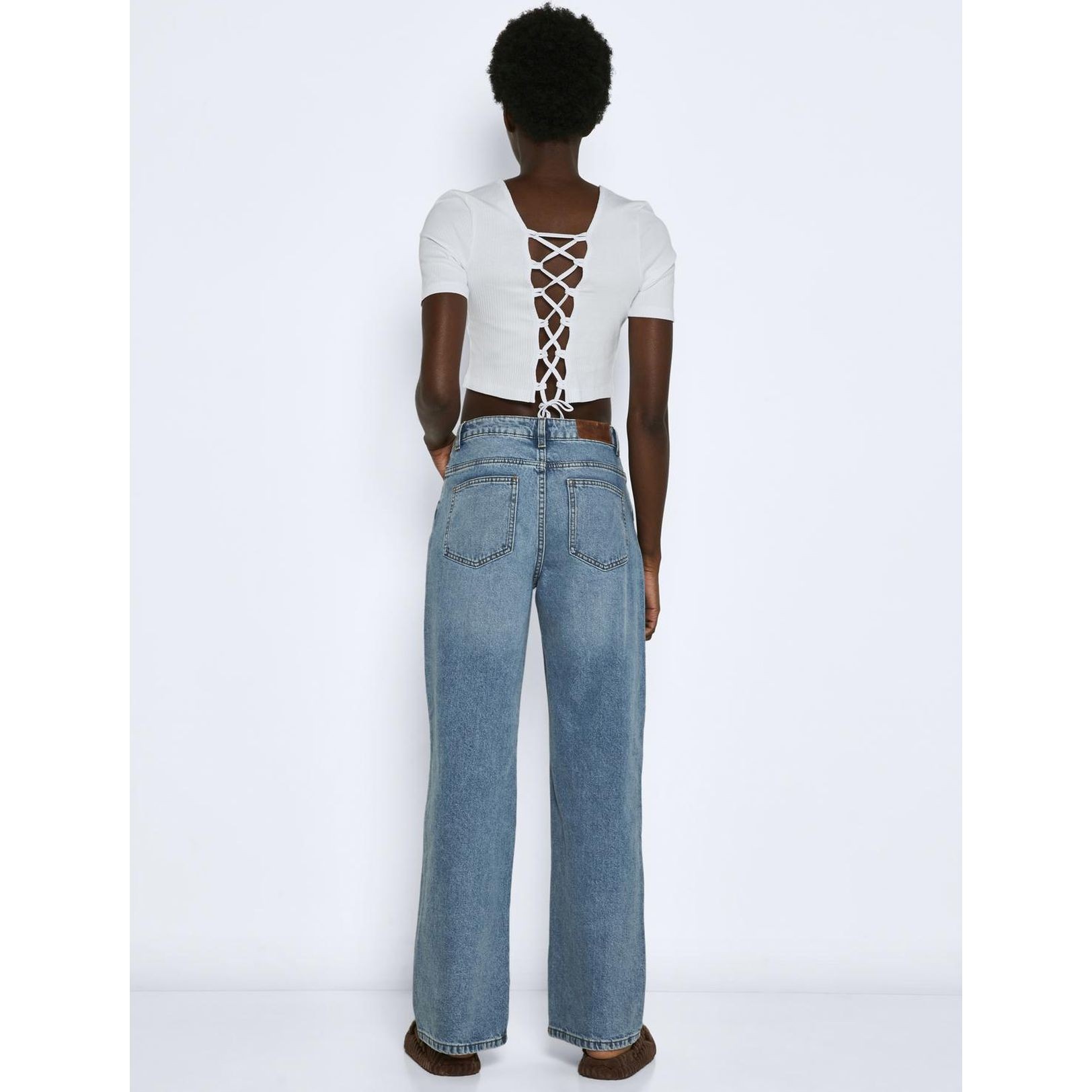 NOISY MAY Palaidinės moterims, Balta, NMDRAKEYE S/S TIE TOP 3