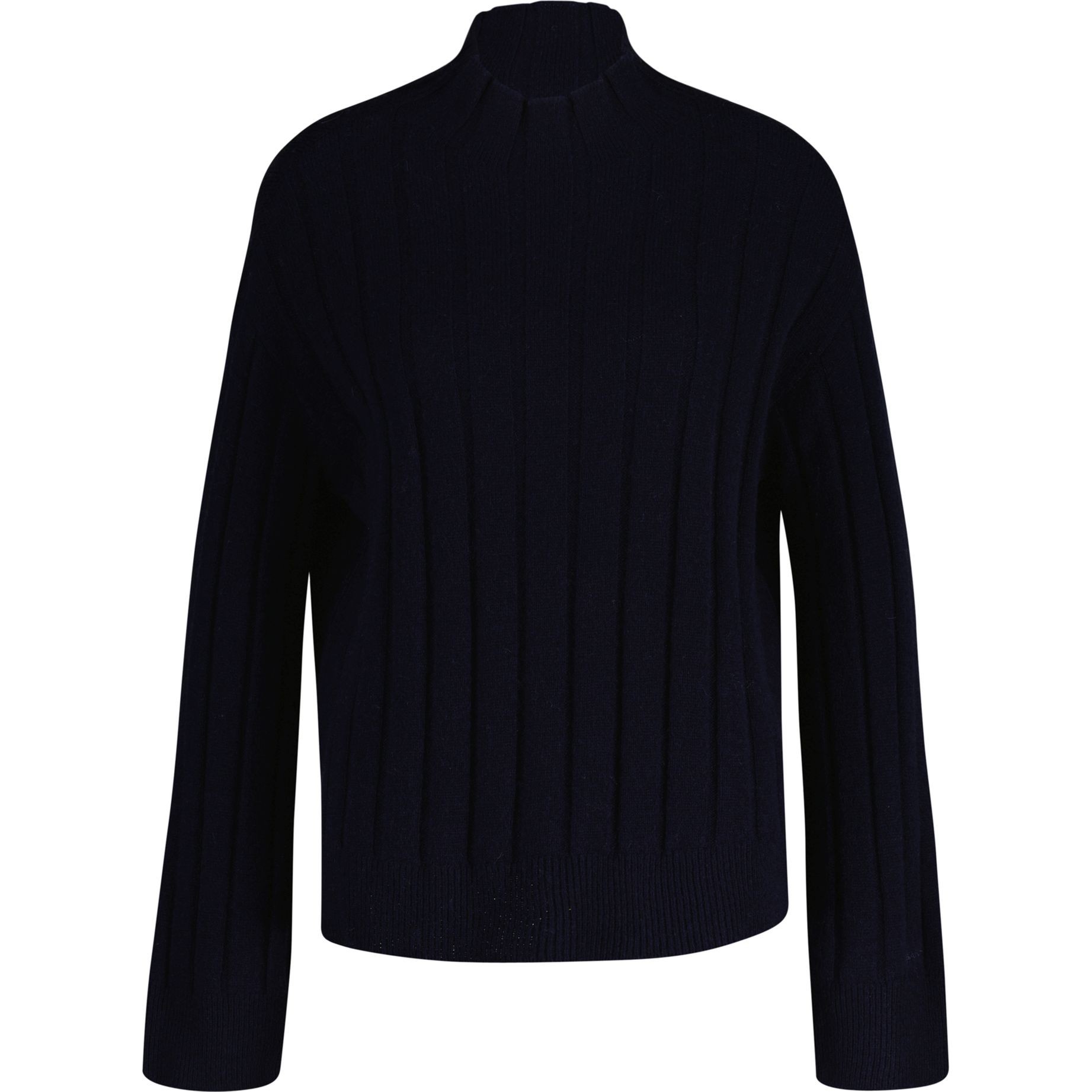GANT Megztinis moterims, Mėlyna, Wide ribbed wool stand collar 1