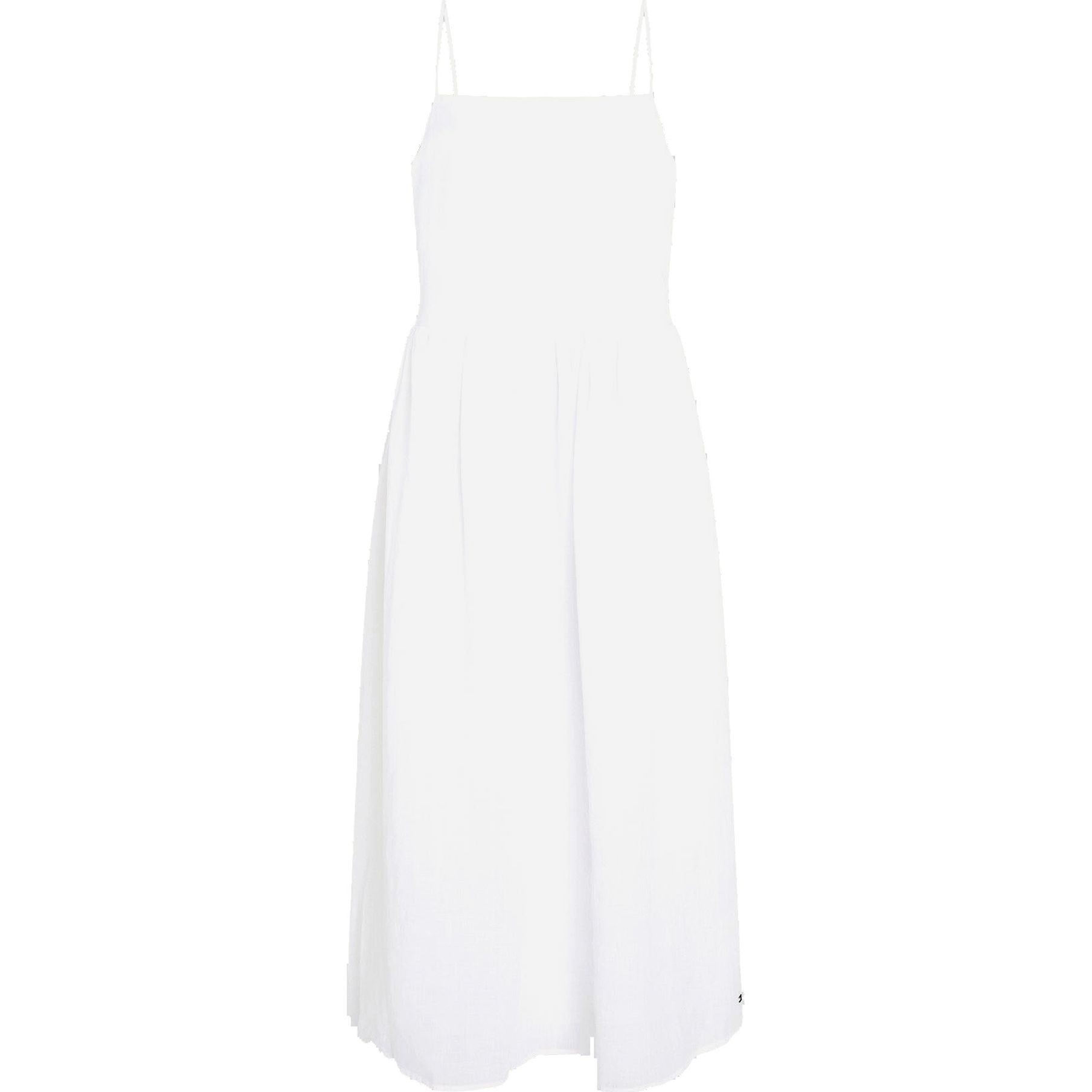 TOMMY HILFIGER Midi suknelė moterims, Balta, Linen midi slip dress