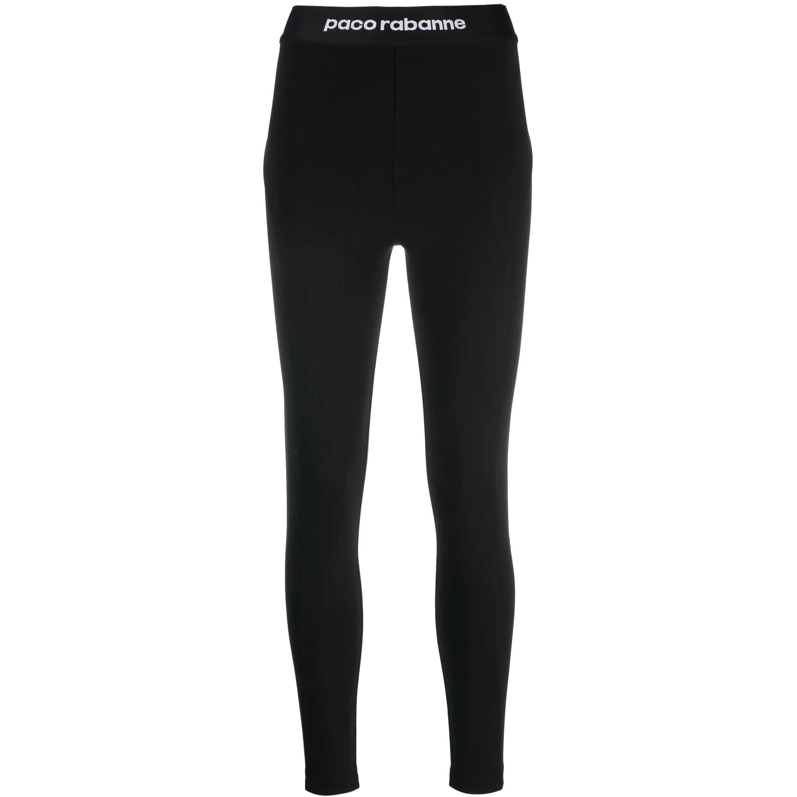 PACO RABANNE Tamprės moterims, Juoda, Leggings with logo 1