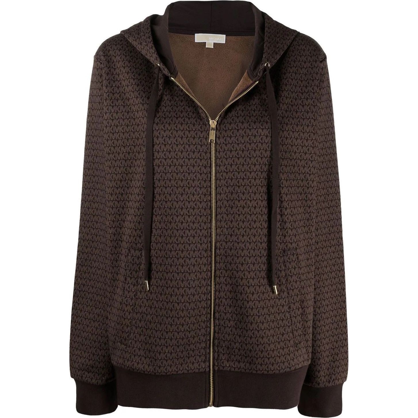 MICHAEL KORS Džemperis moterims, Ruda, Logo organic cotton zip hoodie 1