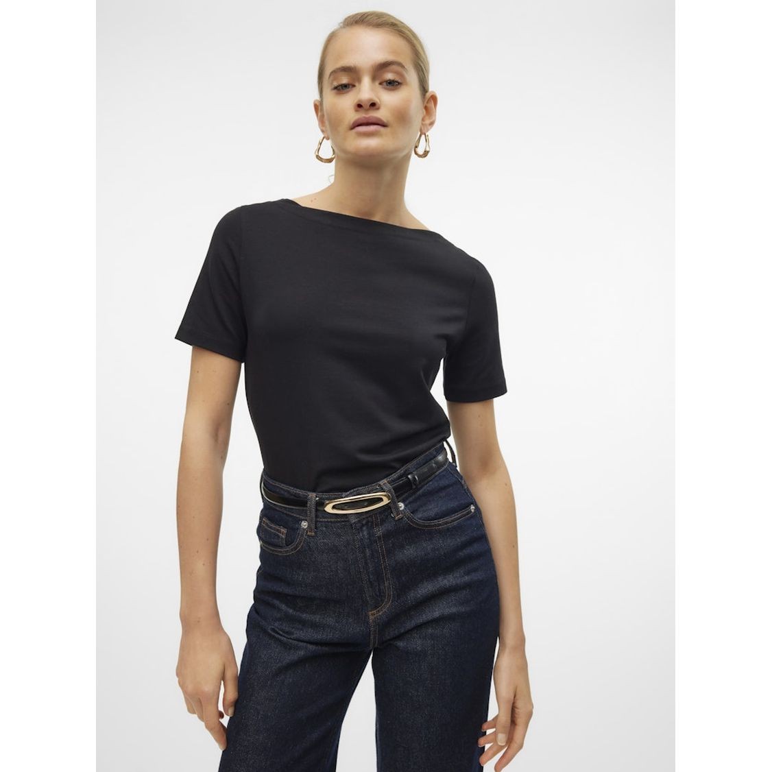 VERO MODA Palaidinės moterims, Juoda, VMPANDA MODAL S/S TO 5