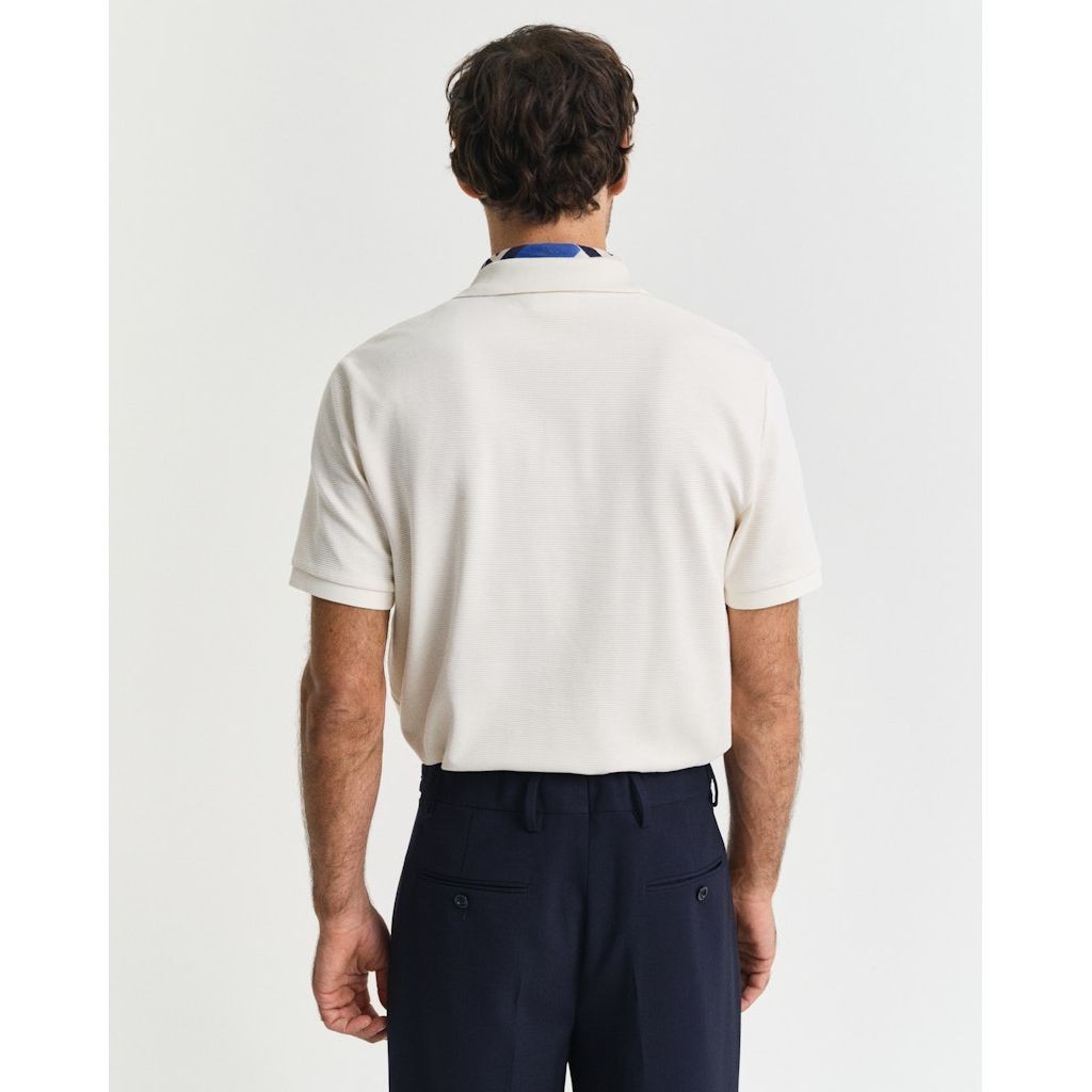 GANT Polo marškiniai trumpos rank. vyrams, Smėlio, Textured polo 3