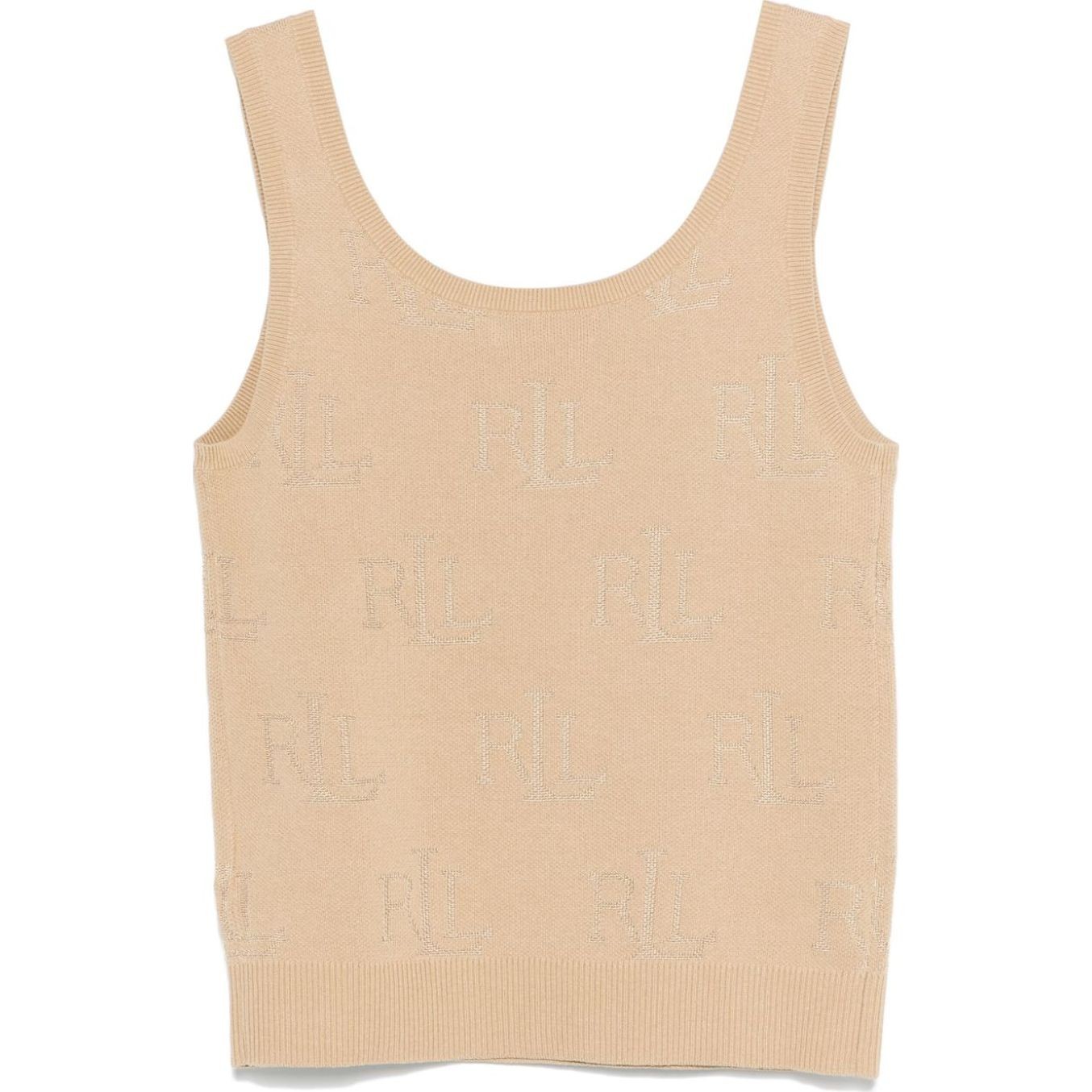 LAUREN RALPH LAUREN Marškiniai be rankovių moterims, Smėlio, Onofryo sleeveless pullover 2