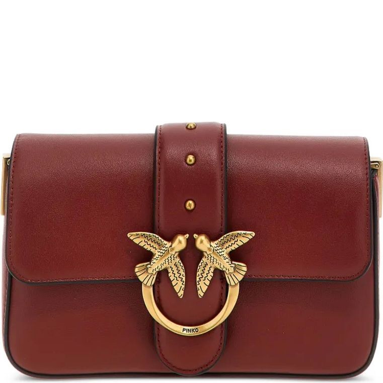 PINKO Rankinė per petį moterims, Ruda, Love one mini shoulder bag 1
