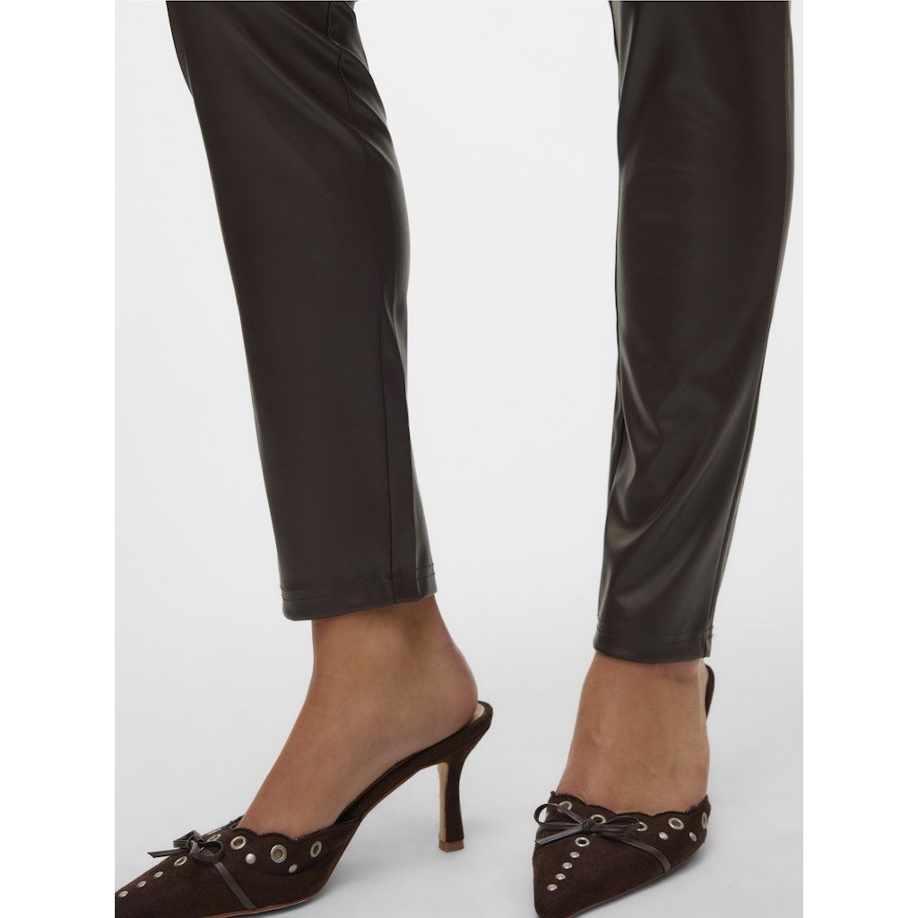 VERO MODA Odinės kelnės moterims, Ruda, Ciff leggings 6