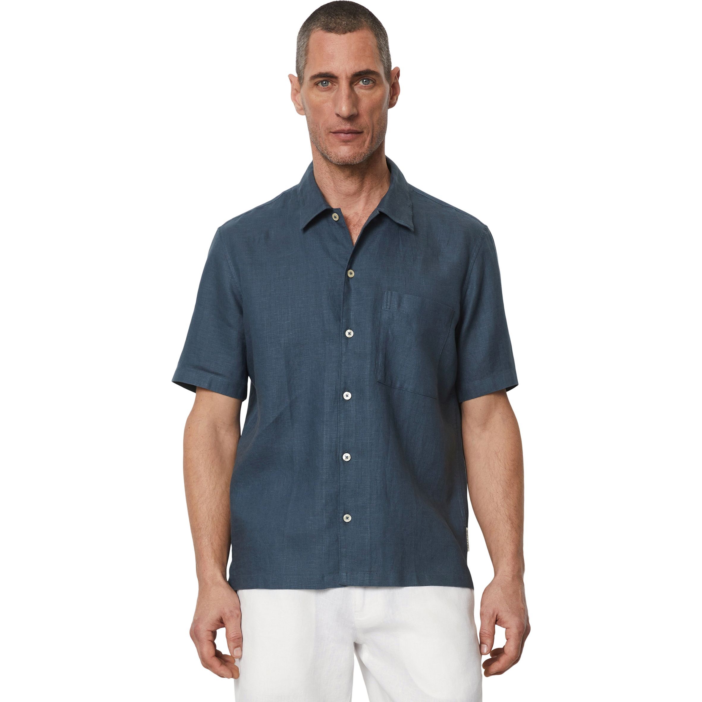 MARC O'POLO Marškiniai trump. rankovėmis vyrams, Mėlyna 2