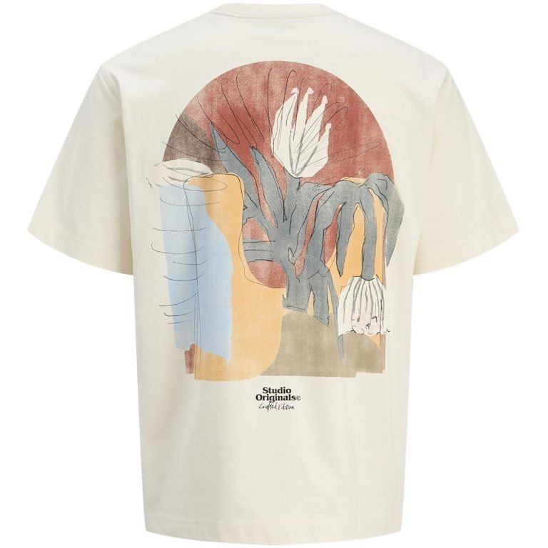 JACK & JONES Marškinėliai vyrams, Smėlio, Paros abstract tee 4