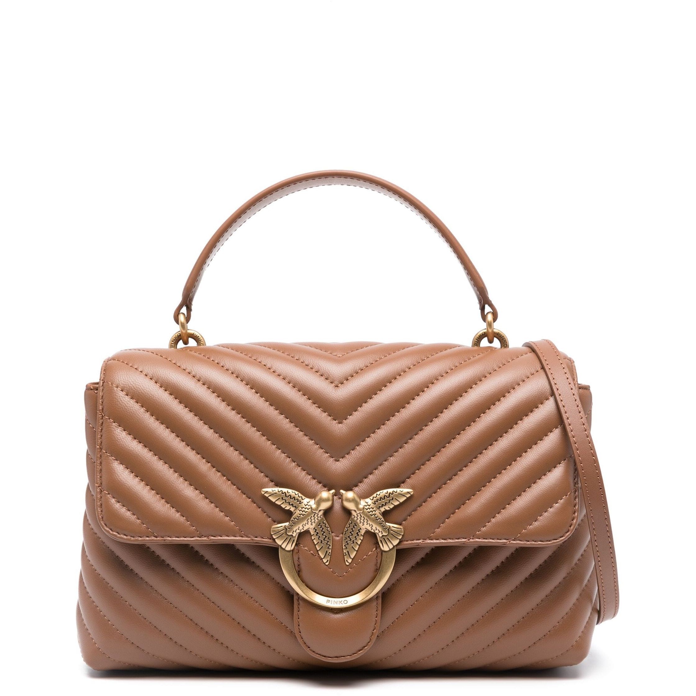 PINKO Pirkinių krepšys moterims, Ruda, Love lady puff tote bag 1