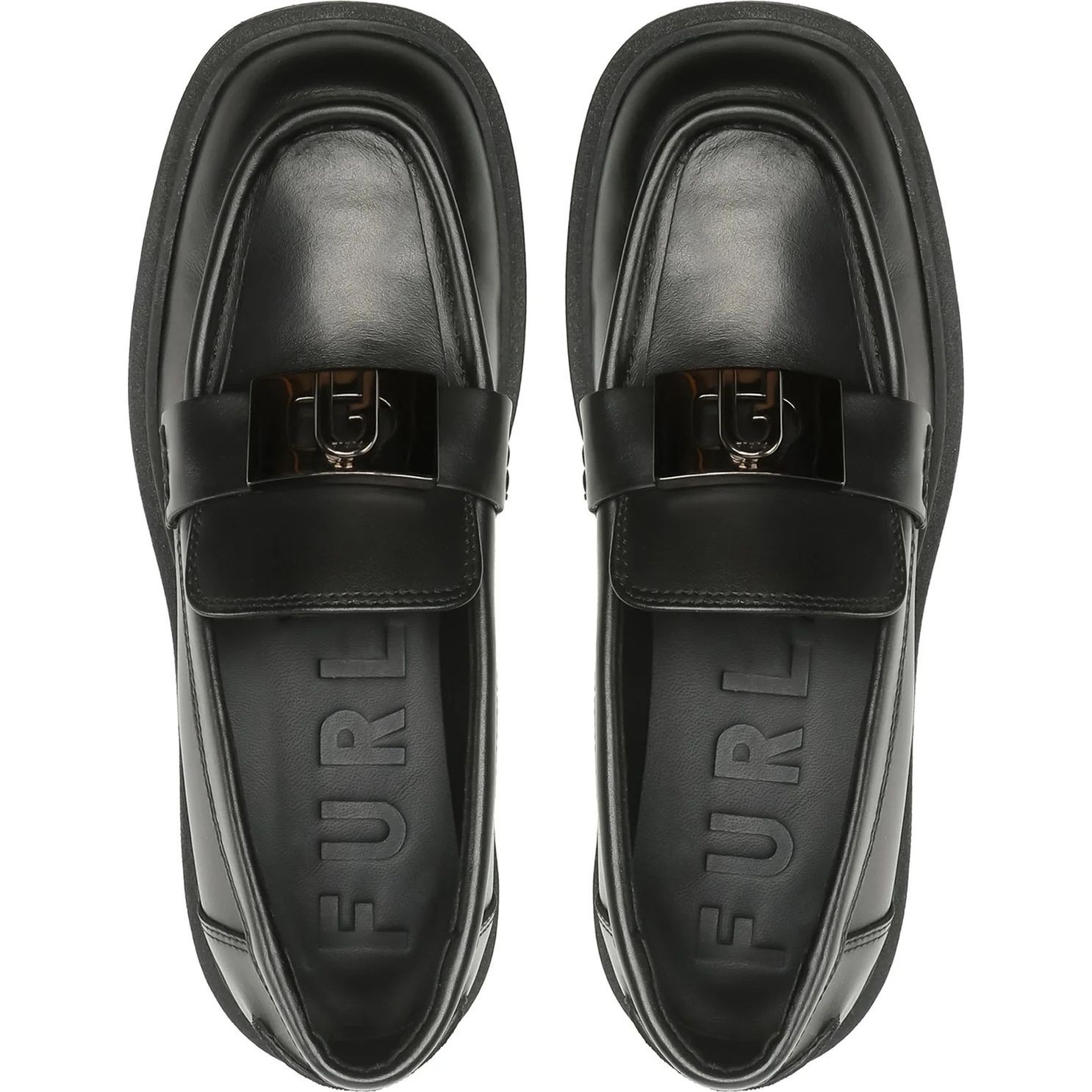 FURLA Loaferiai moterims, Juoda, Furla college loafer 4