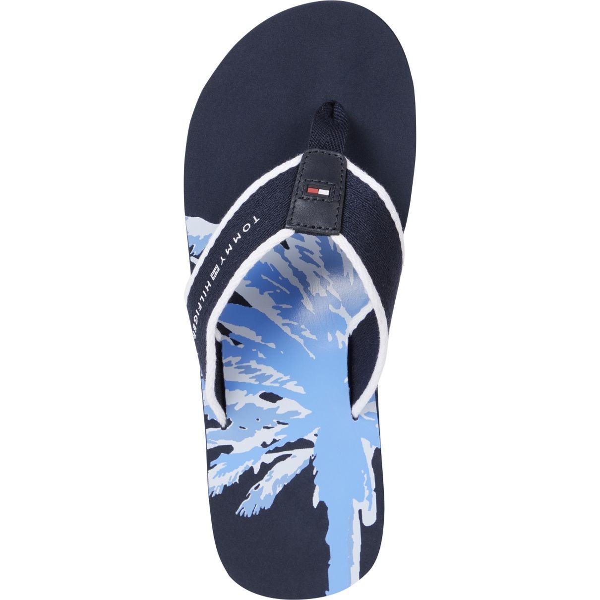 TOMMY HILFIGER Pliažo šlepetės per pirštą vyrams, Mėlyna, Palm print beach sandal 3