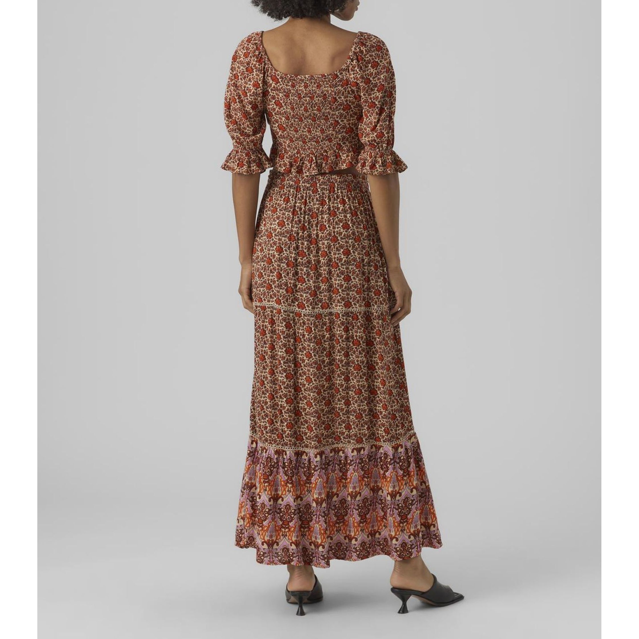 VERO MODA Palaidinės moterims, Raudona, VMBANI 2/4 CROP TOP E 3