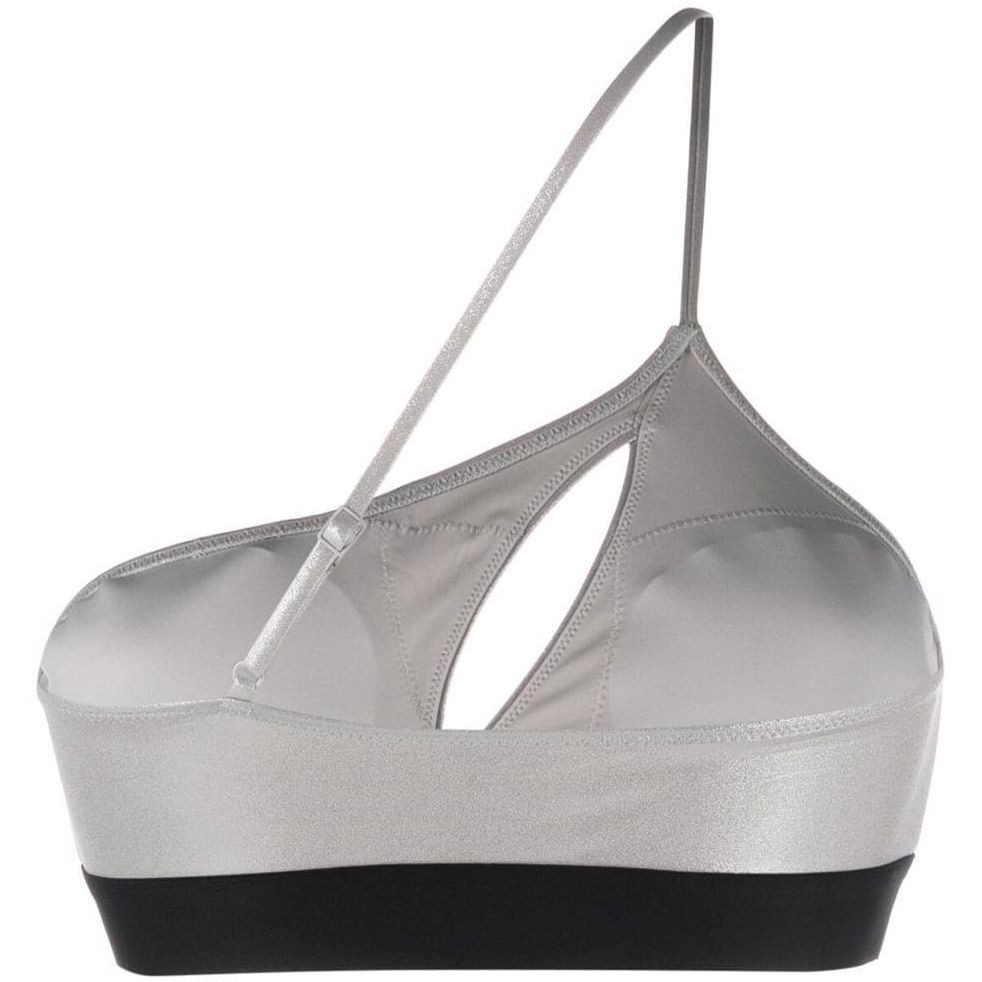 CALVIN KLEIN UW Viršutinė kostiumėlio dalis moterims, Pilka, Swim one shoulder top 2