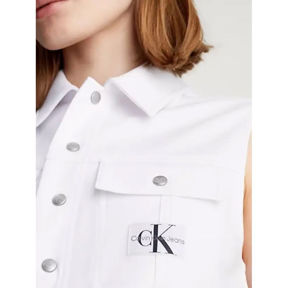 CALVIN KLEIN JEANS Trumpinti marškinėliai moterims, Balta, Other tops 3