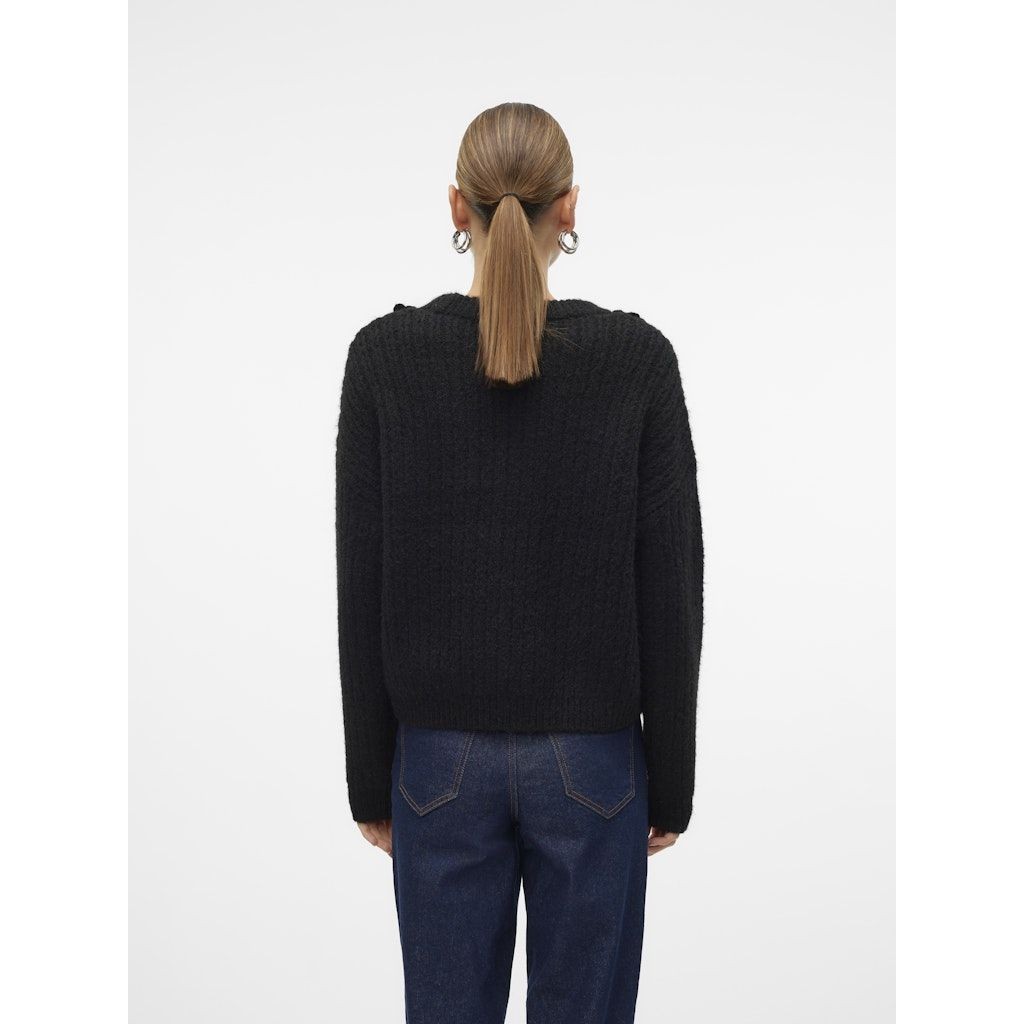 VERO MODA Megztinis moterims, Juoda, Aletta o-neck pullover 6