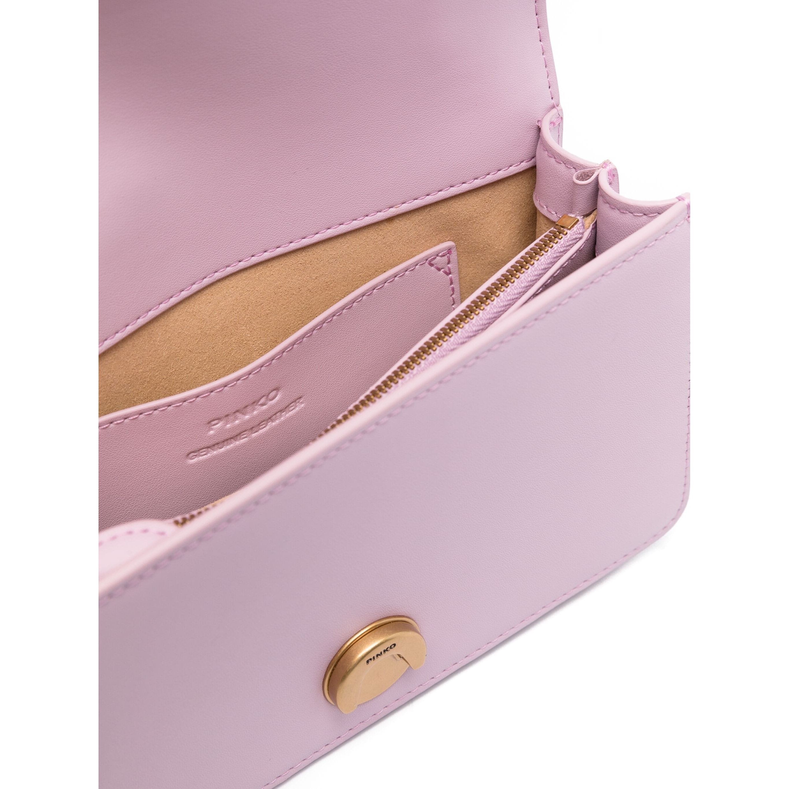 PINKO Rankinė per petį moterims, Rožinė, Love one mini crossbody bag 4