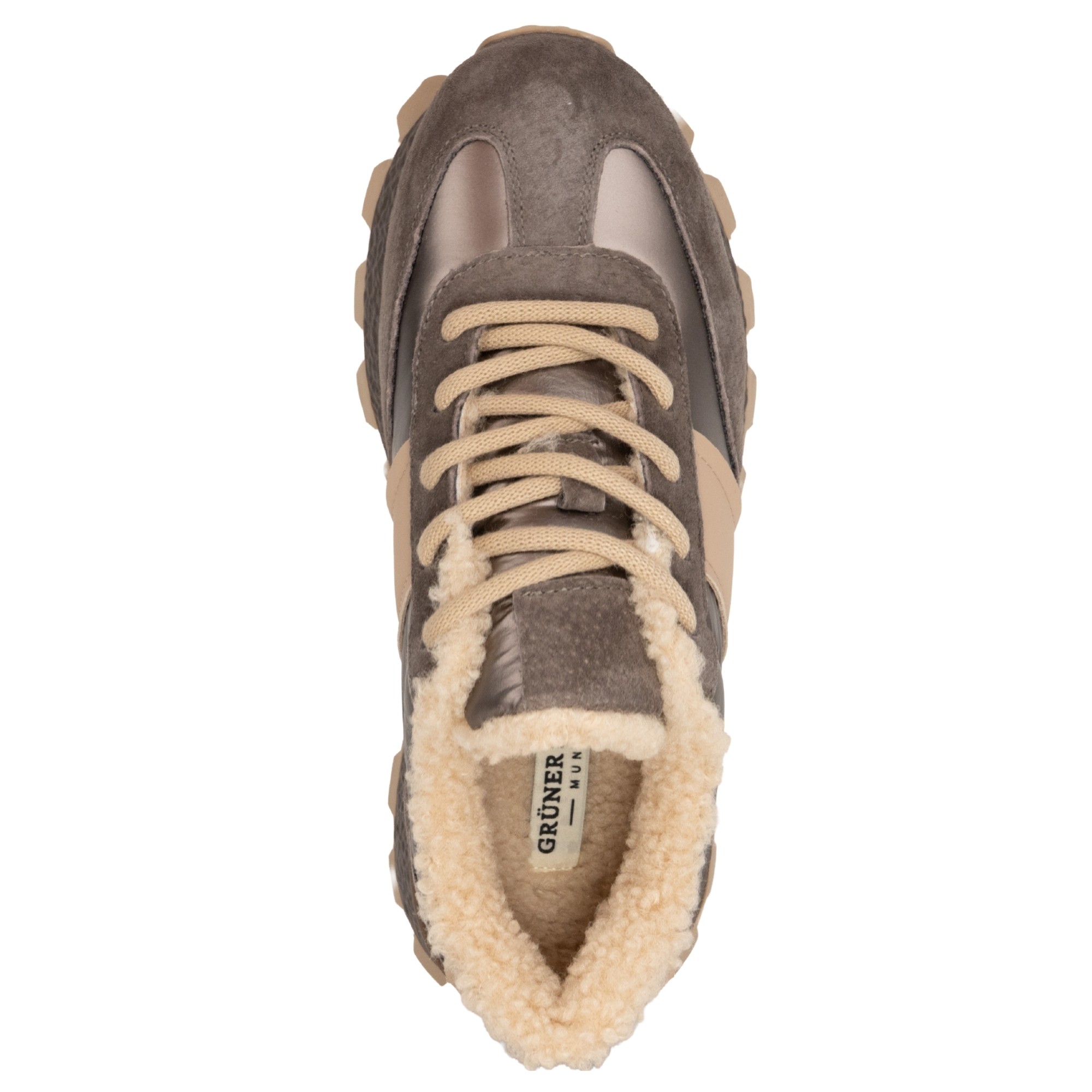 GRUNER SCHUHE Laisvalaikio bateliai moterims, Chaki, Warm sneakers 4