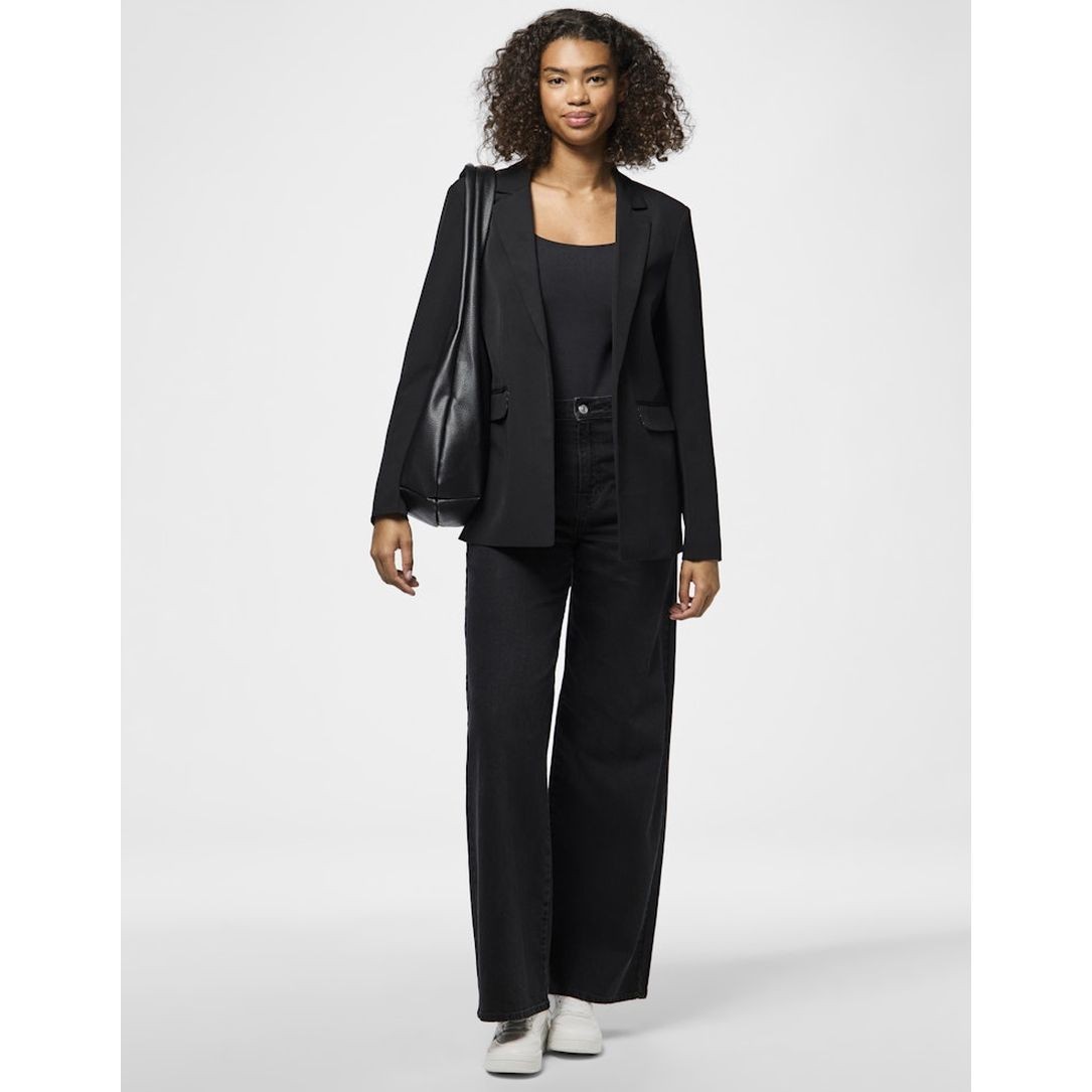 PIECES Švarkas moterims, Juoda, Bozzy detail blazer 5