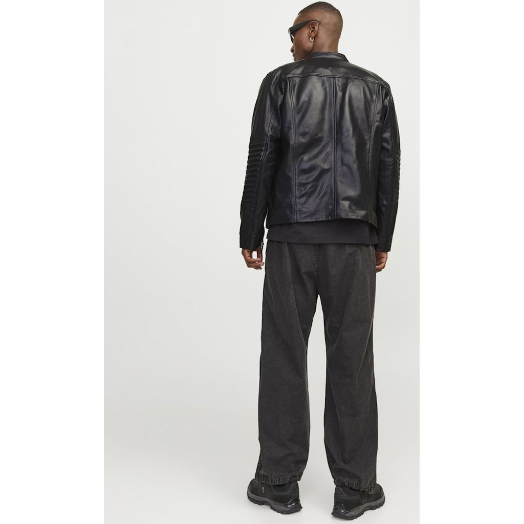JACK & JONES Striukė vyrams, Juoda, JCOLIAM LEATHER JACKET 6