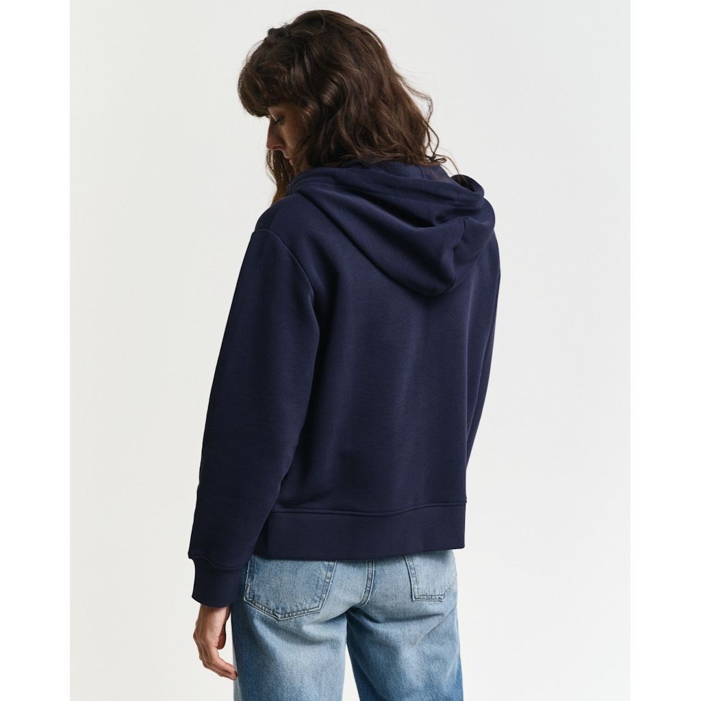 GANT Džemperis moterims, Mėlyna, Shield zip hoodie 3