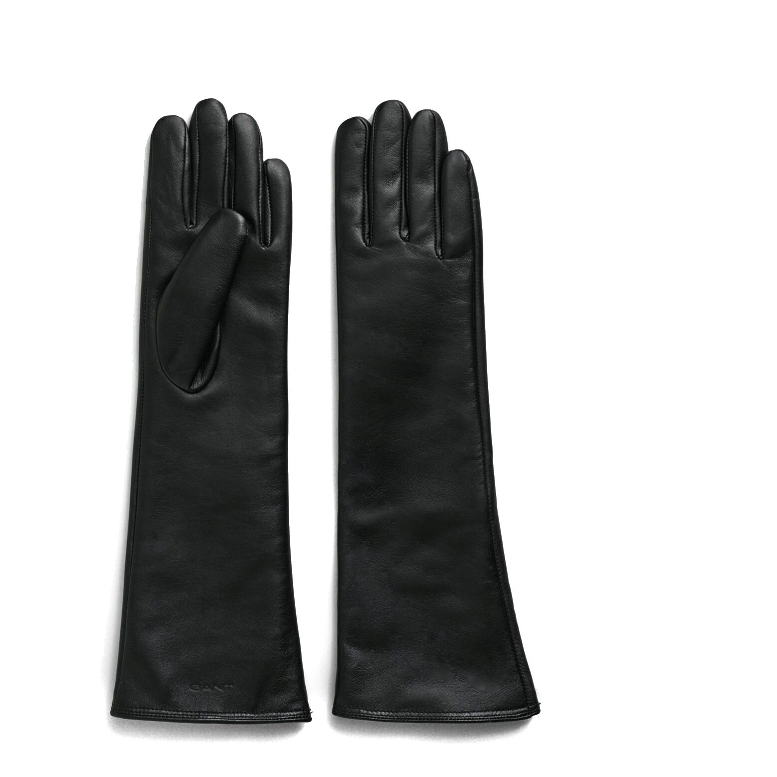 GANT Pirštuotos pirštinės moterims, Juoda, LONG LEATHER GLOVES