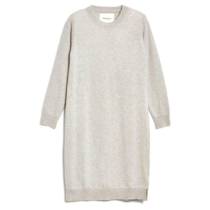 GANT Midi suknelė moterims, Pilka, SUPERFINE LAMBSWOOL DRESS 1
