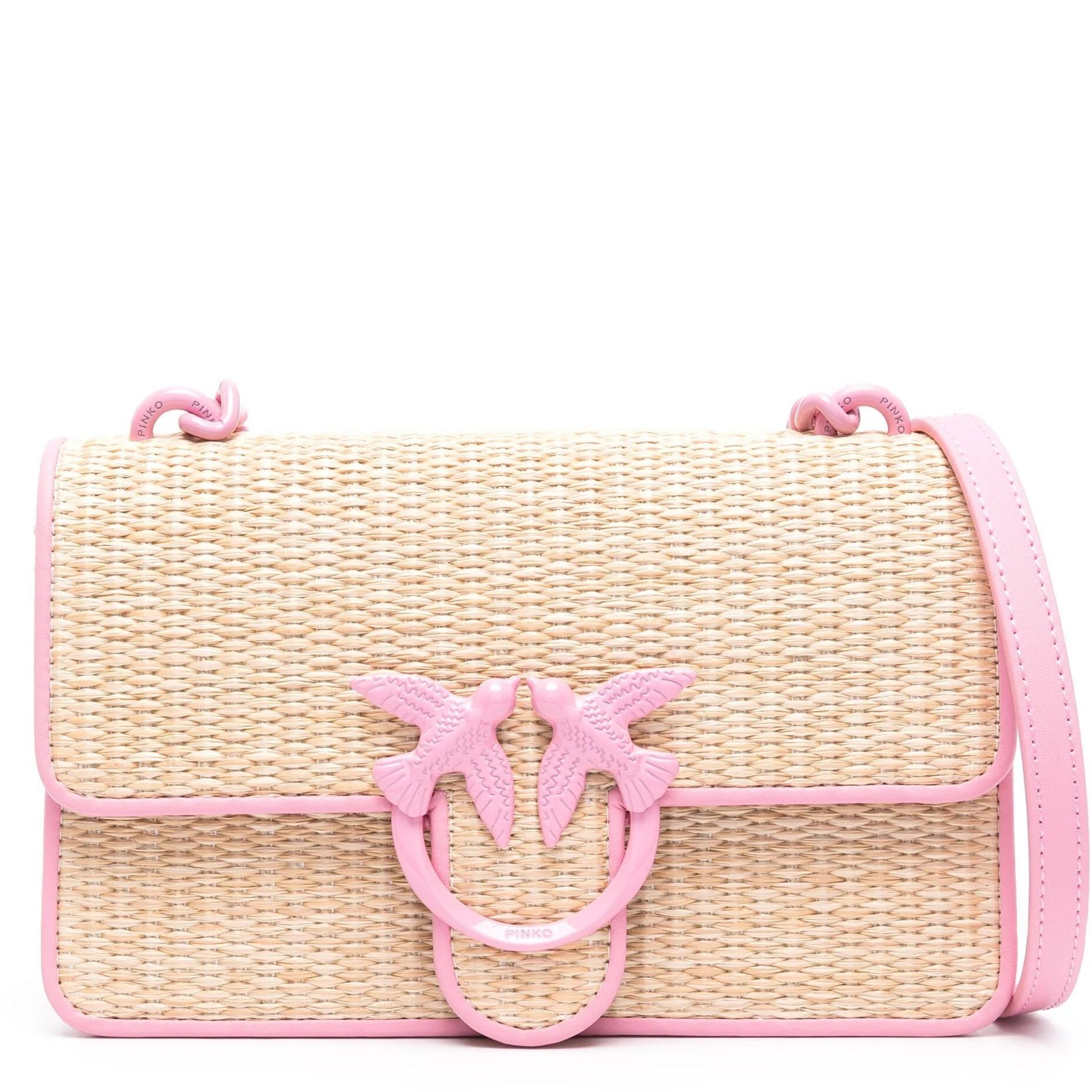 PINKO Rankinė per petį moterims, Marga, Mini raffia shoulder bag 1