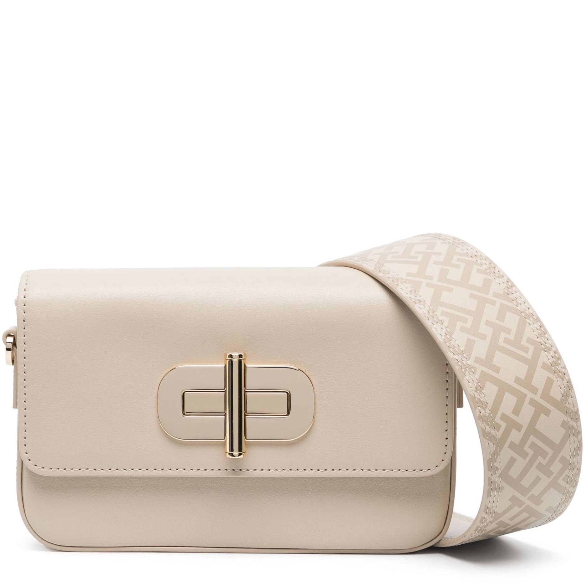 TOMMY HILFIGER Rankinė per petį moterims, Smėlio, Turnlock journee mono 1