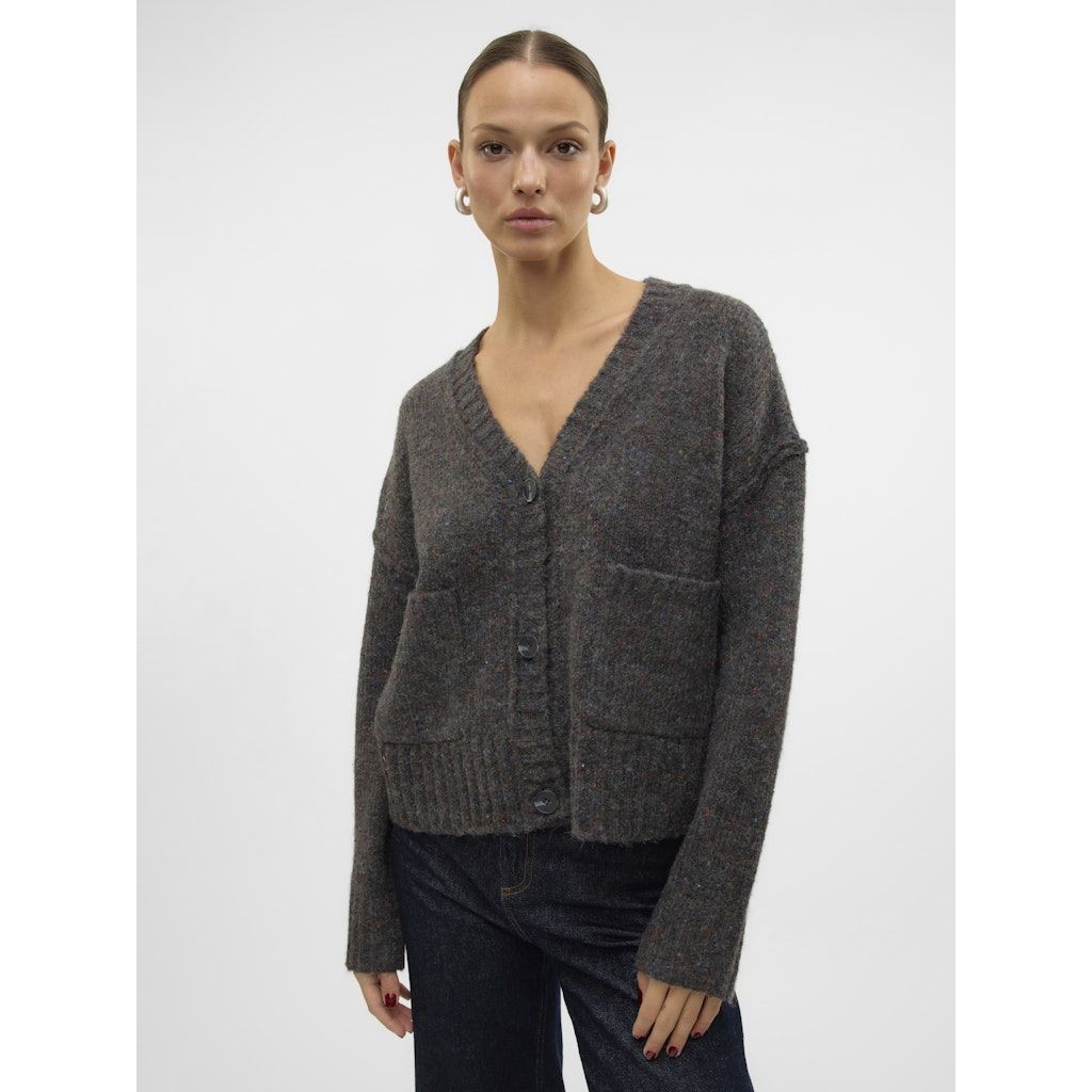 VERO MODA Kardiganas moterims, Pilka, Ingrid v-neck cardigan 5