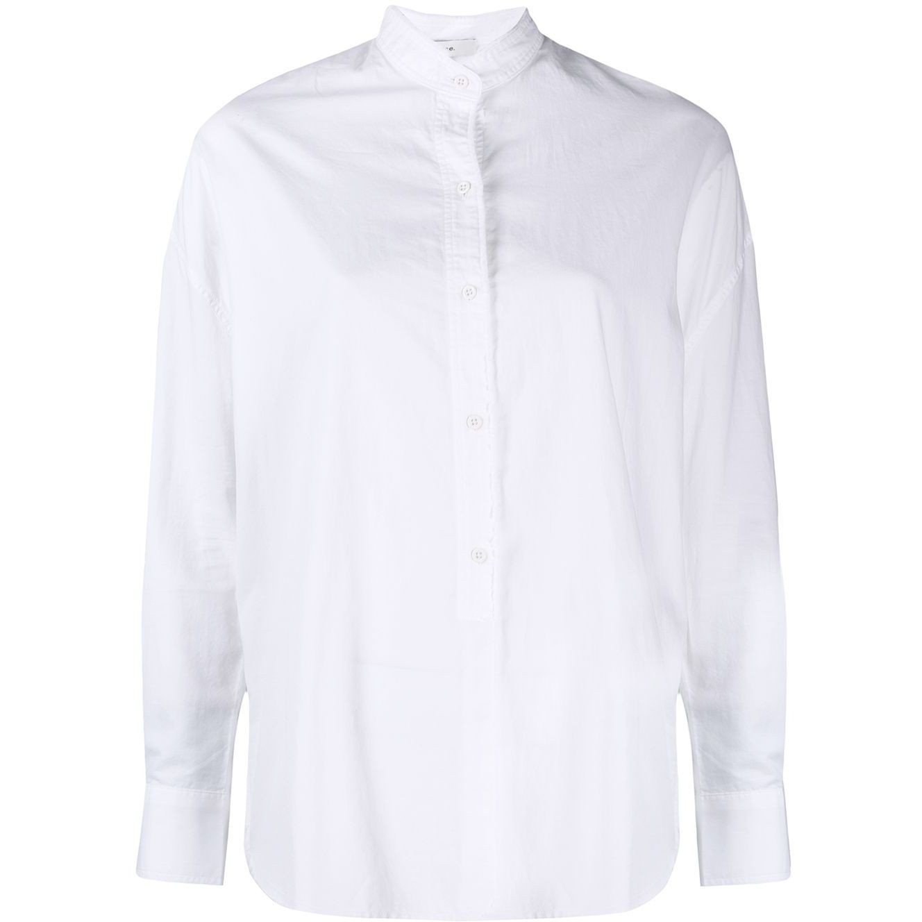 VINCE Marškiniai ilgomis rankovėmis moterims, Balta, Raw edge oversized shirt 1