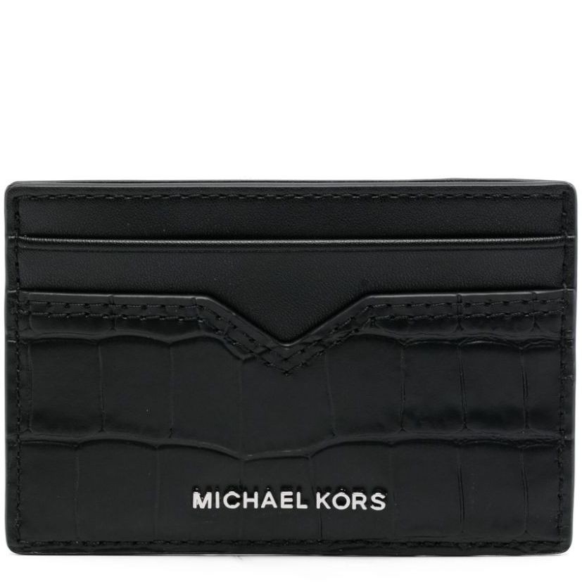 MICHAEL KORS Kortelių dėklas vyrams, Juoda, Notched card case 1