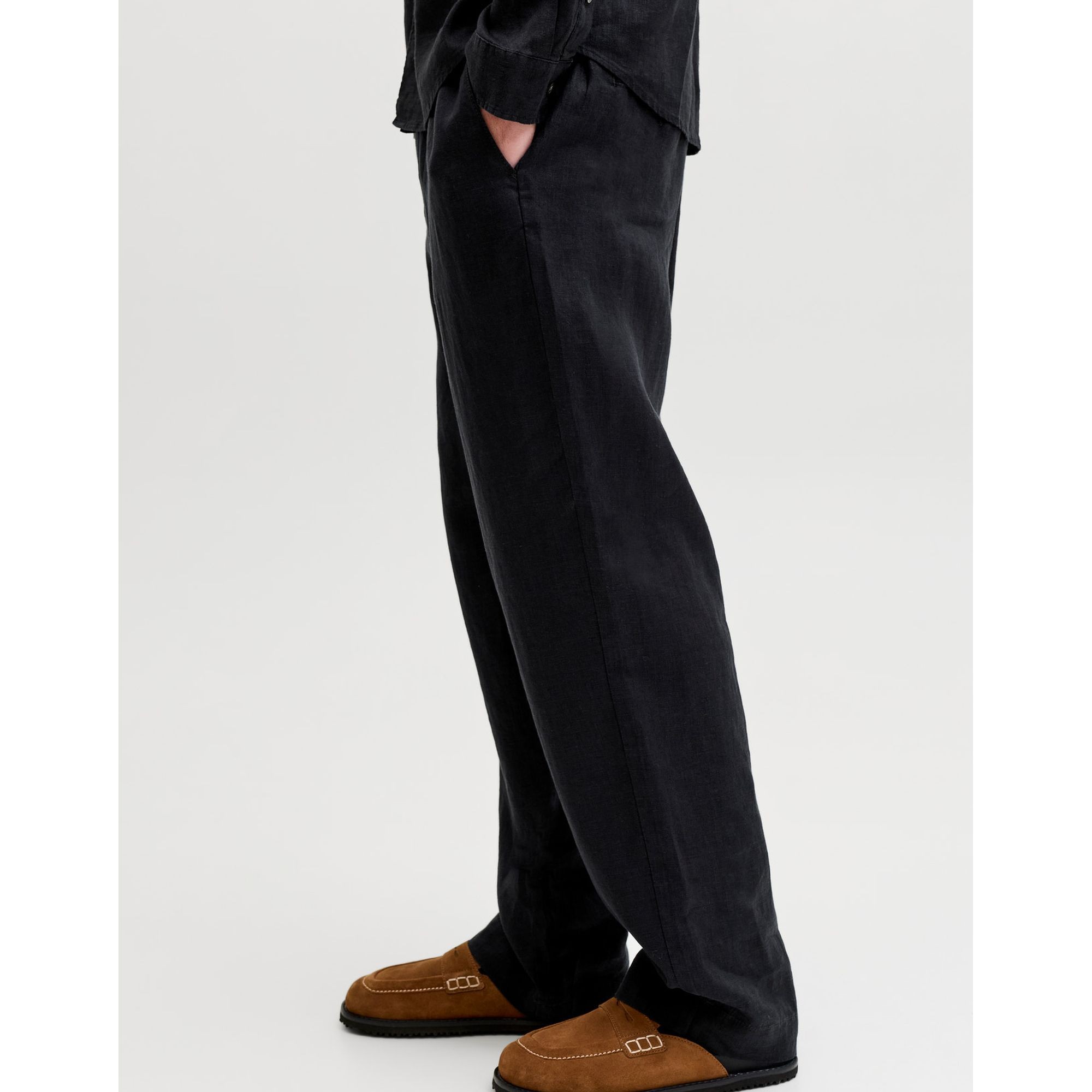 JACK & JONES Kelnės vyrams, Juoda, Karl lawrence linen 7