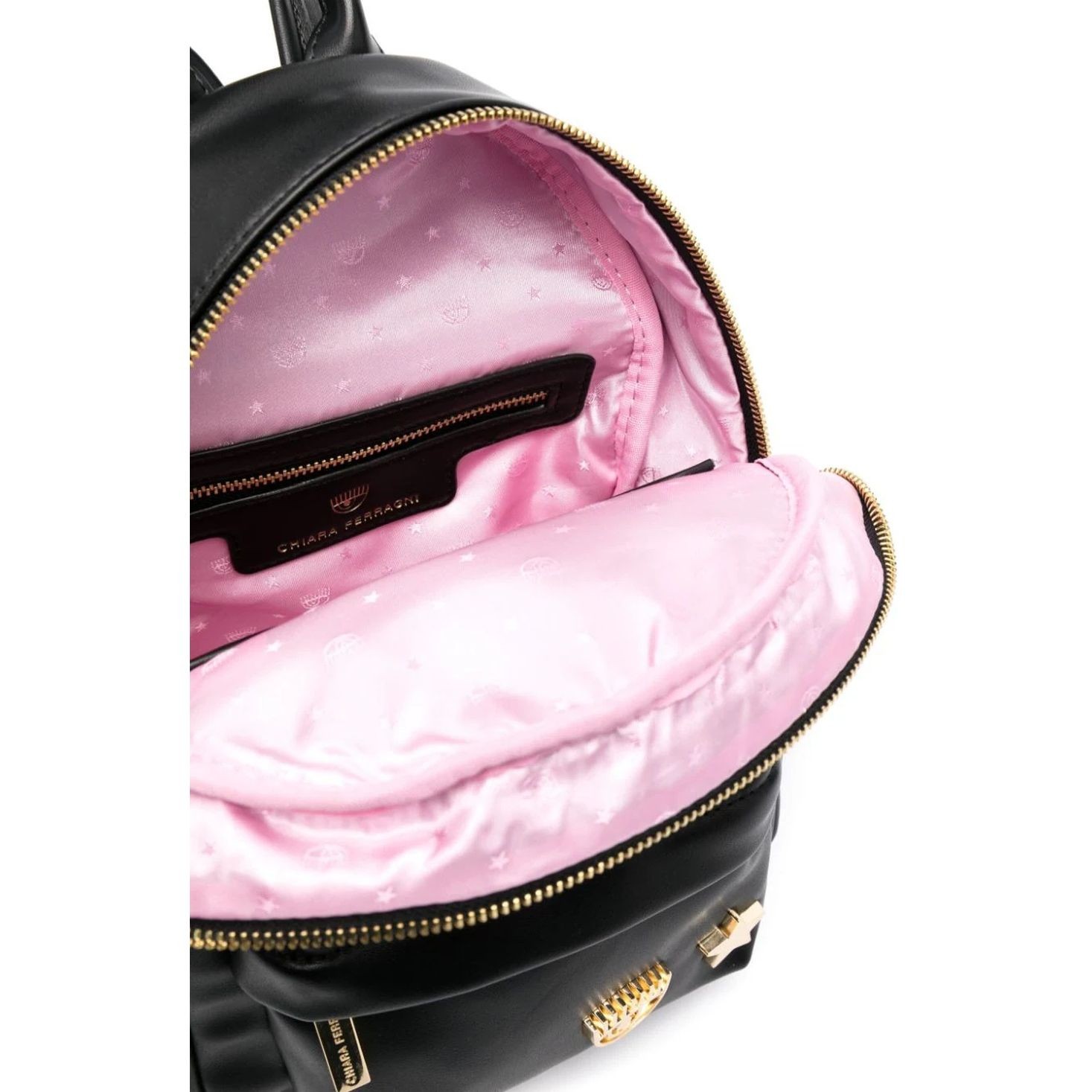 CHIARA FERRAGNI Kuprinė moterims, Juoda, Metal eye star zaino backpack 4