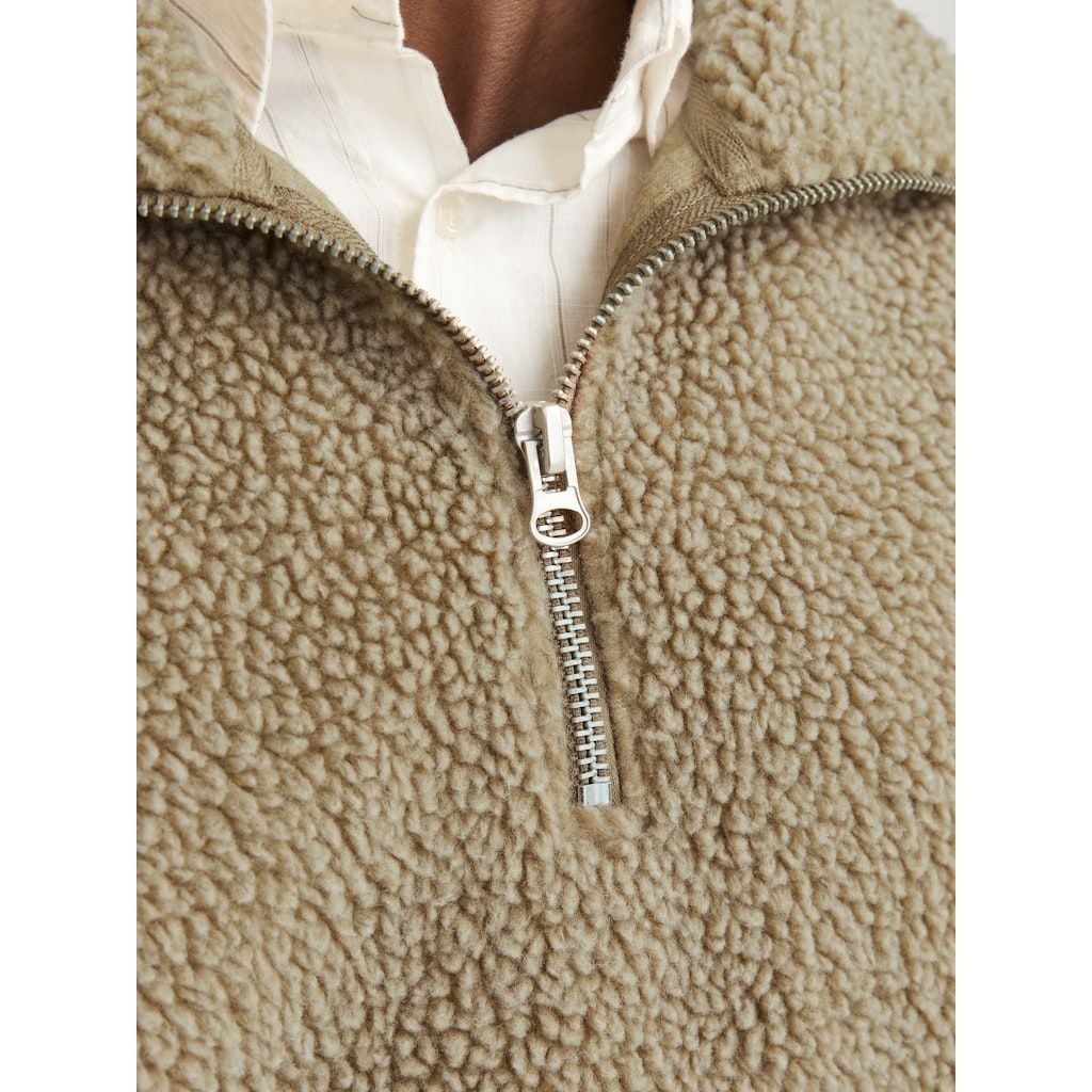 JACK & JONES Megztinis vyrams, Smėlio, Roxbury teddy sweat high neck 6