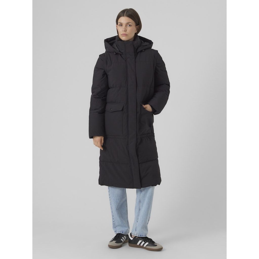 VERO MODA Paltas moterims, Juoda, VMMADELYN LONG COAT 2