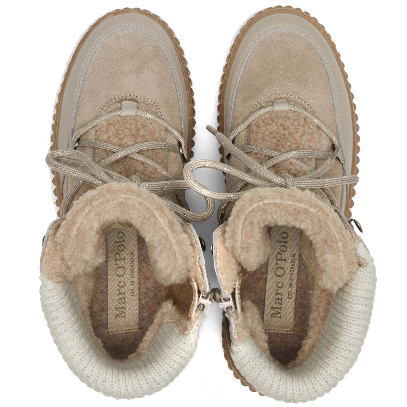 MARC O'POLO Aulinukai moterims, Smėlio, Mod. BiancaN25F Booties 4