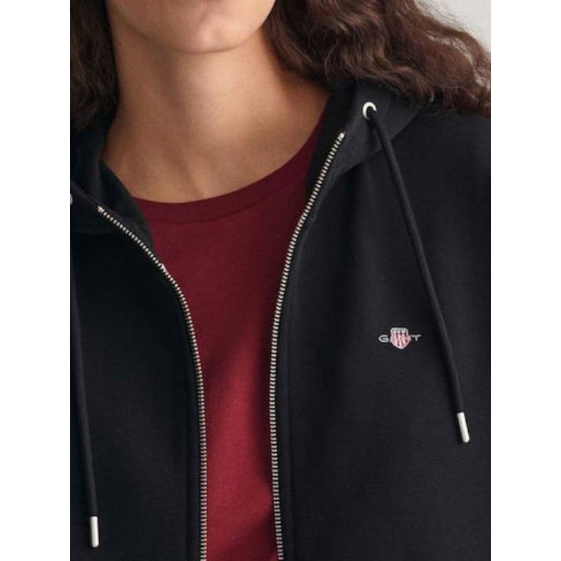 GANT Džemperis moterims, Juoda, REL SHIELD ZIP HOODIE 4