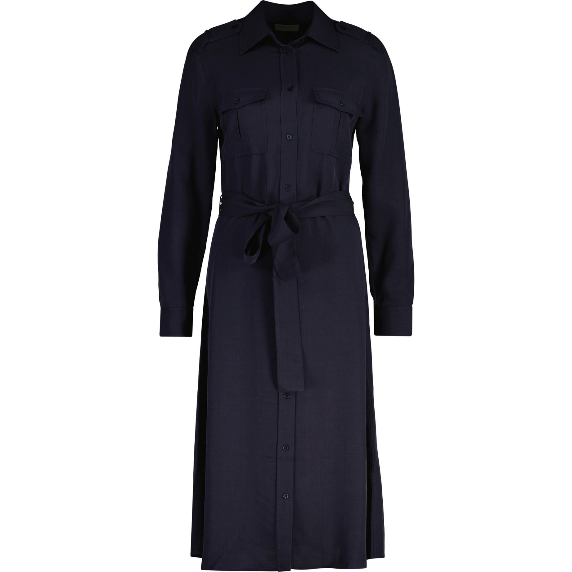 GANT Midi suknelė moterims, Mėlyna, Reg pocket shirt dress 1