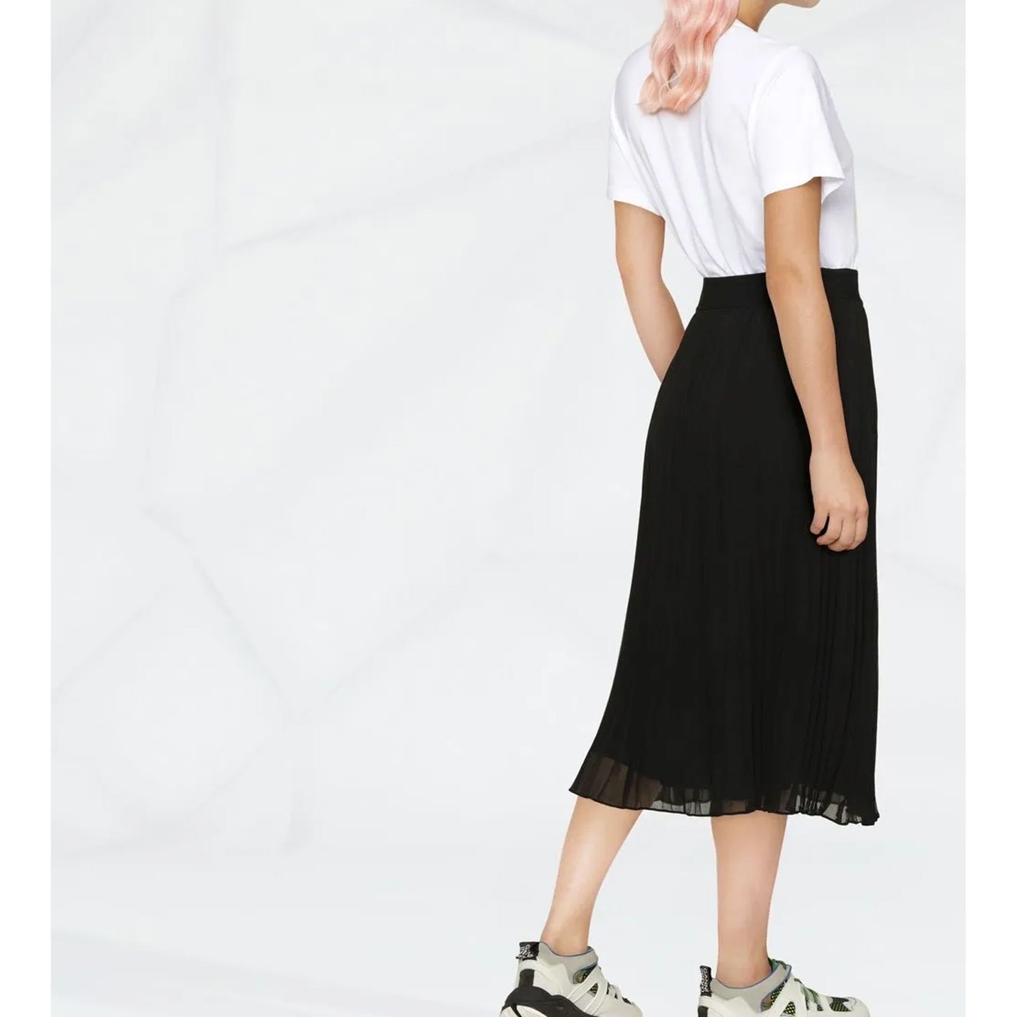 DKNY Maxi sijonas moterims, Juoda, Pull on pleated maxi skirt 4