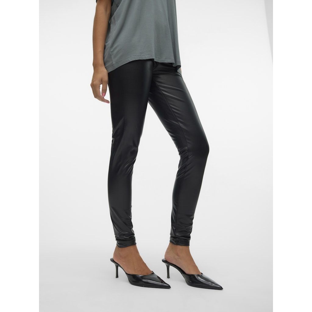 VERO MODA Odinės kelnės moterims, Juoda, Gana legging 6