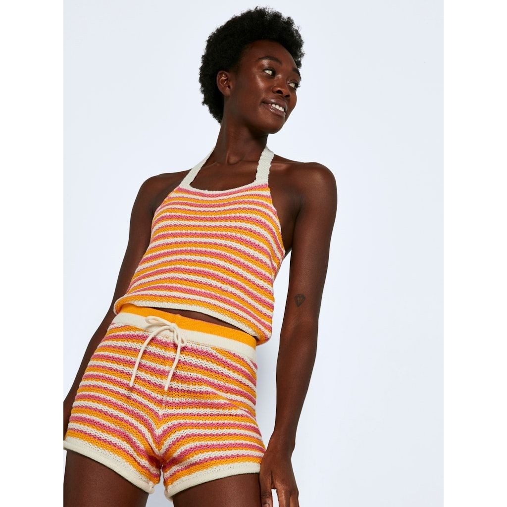 NOISY MAY Megztinis moterims, Geltona, NMDEE S/L HALTER NECK 6