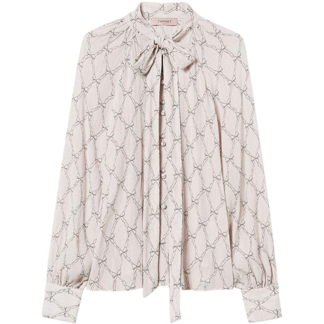 TWINSET Marškiniai ilgomis rankovėmis moterims, Marga, Printed ribbons blouse