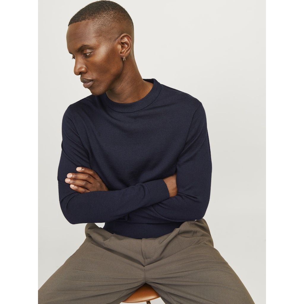 JACK & JONES Megztinis vyrams, Mėlyna, Milano stitch knit crew neck 7