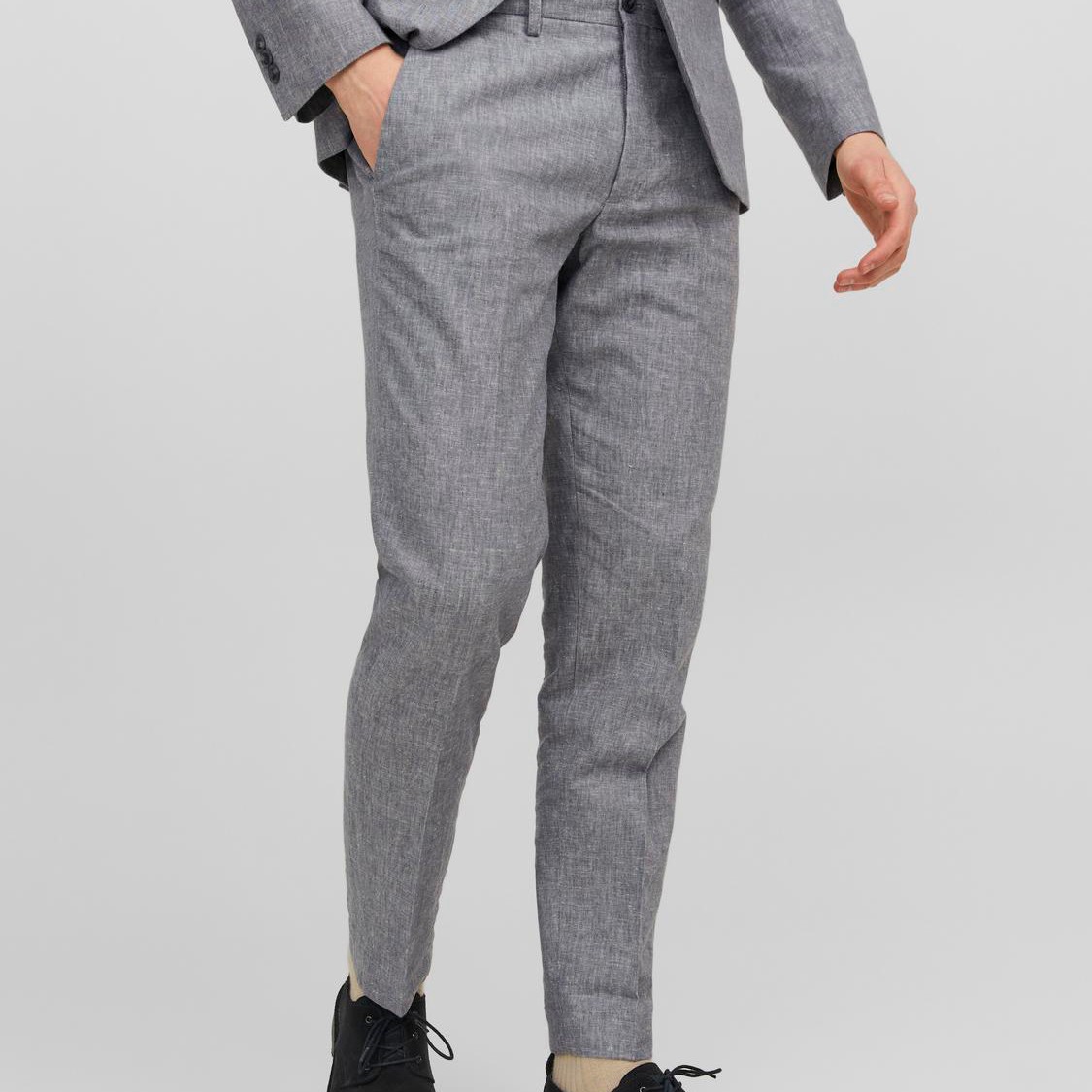 JACK & JONES Kelnės vyrams, Pilka, JPRRIVIERA LINEN TROUS 3