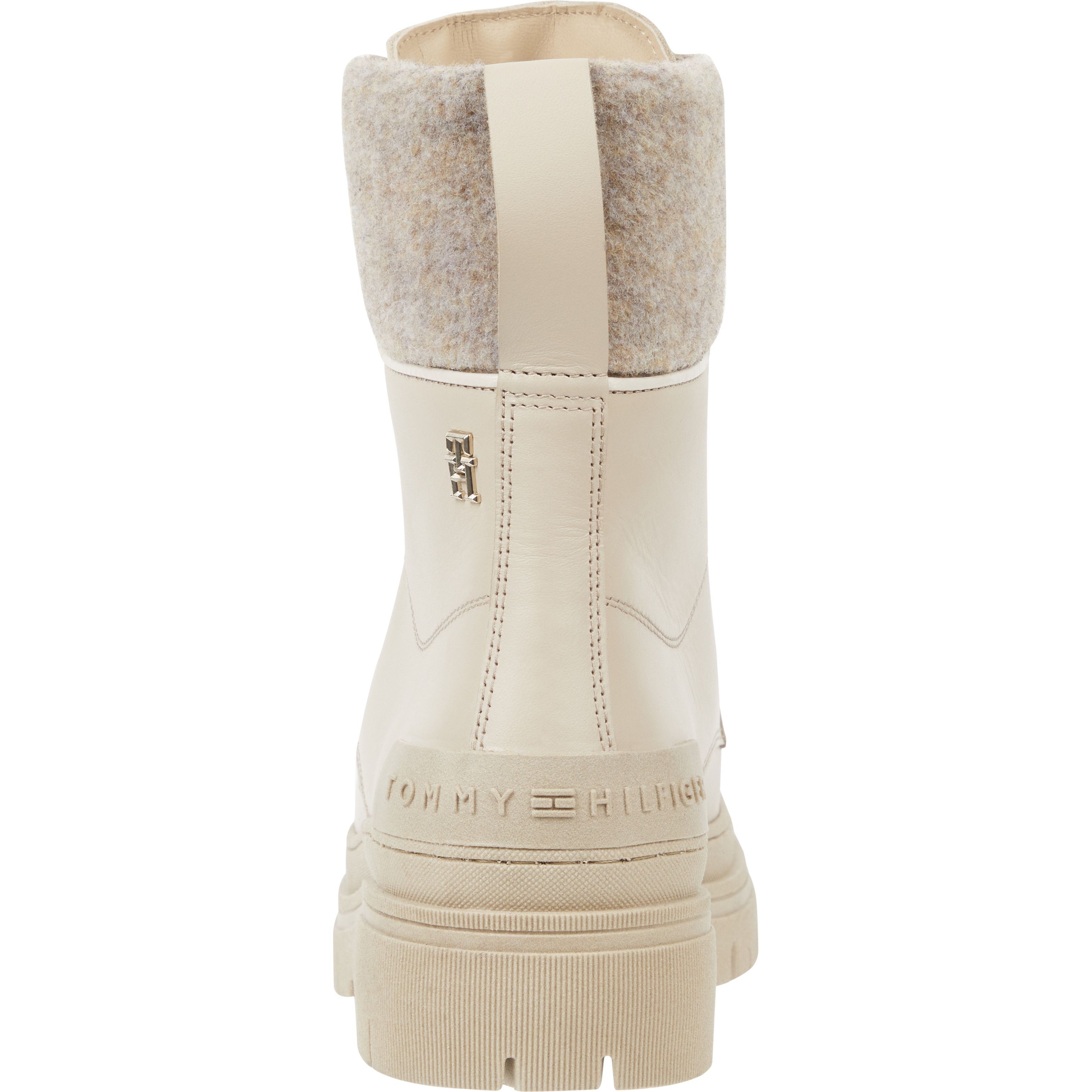 TOMMY HILFIGER Aulinukai moterims, Smėlio, Feminine felt lace up bootie 2