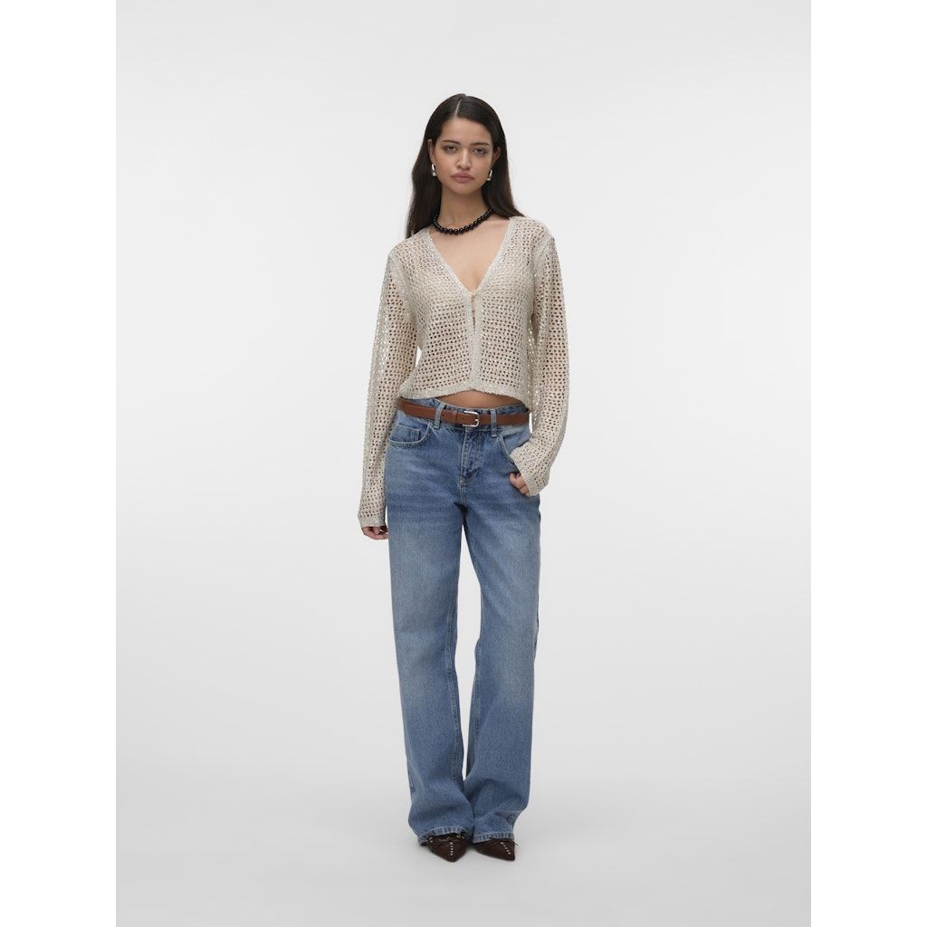 VERO MODA Kardiganas moterims, Baige, Leilani glitter short cardi 4