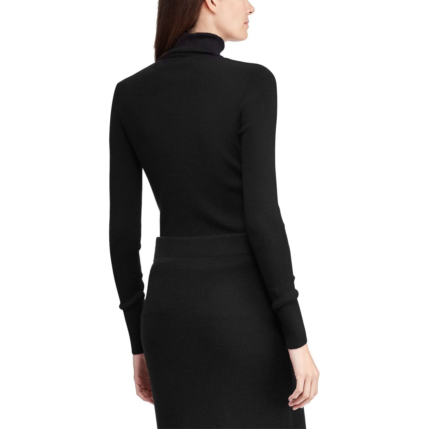 LAUREN RALPH LAUREN Megztinis moterims, Juoda, Amanda long sleeve sweater 3