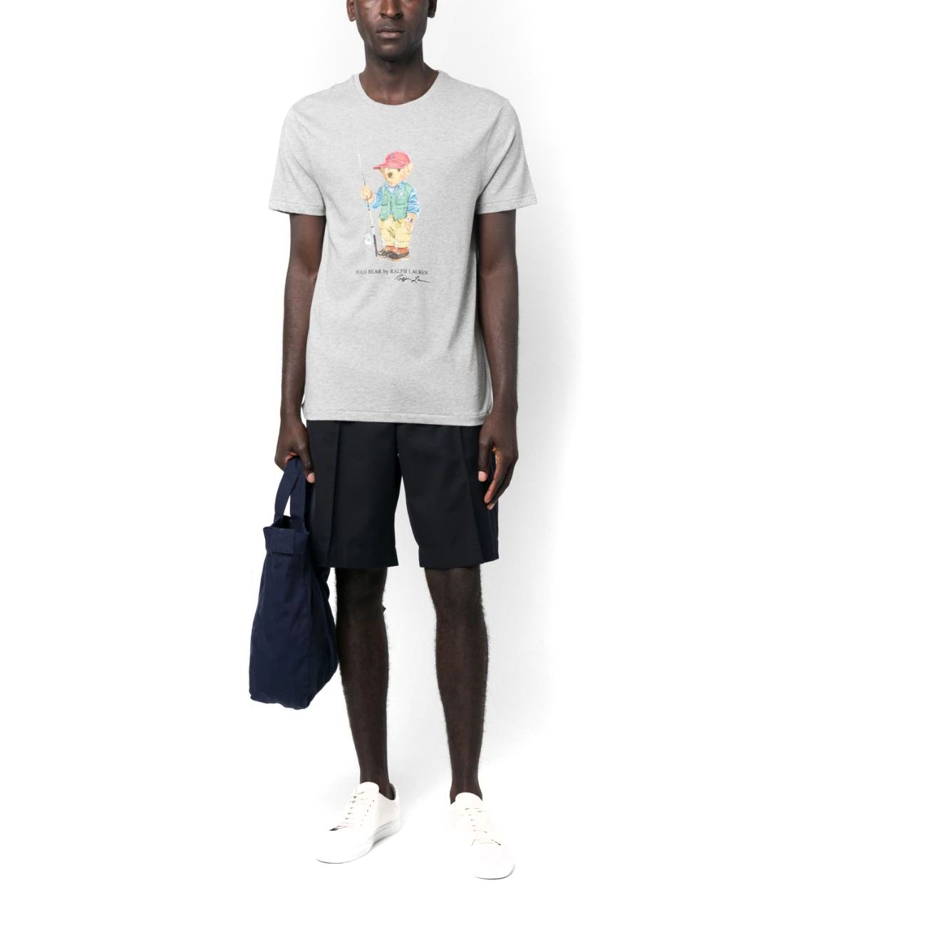 POLO RALPH LAUREN Marškinėliai trump. rankovėmis vyrams, Pilka, Slim polo bear jersey t-shirt 2